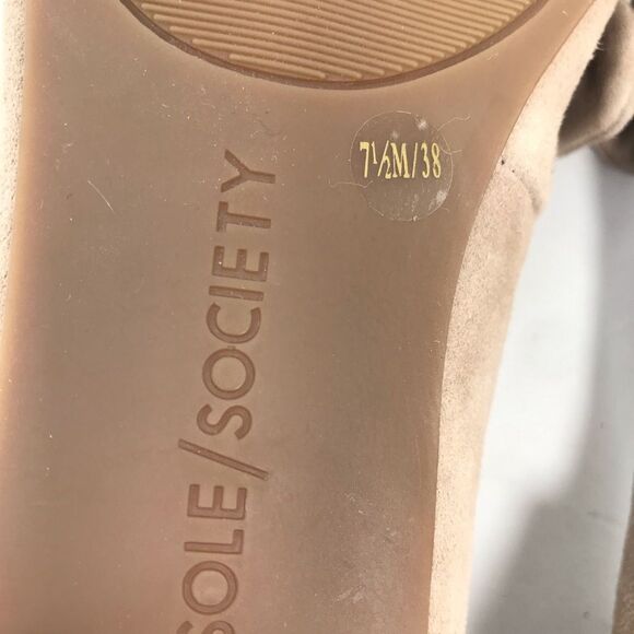 Sole Society KAMBER Tan Suede Leather Ruffle Pointed Toe Slip On Ballet Flat NEW - Picture 15 of 16